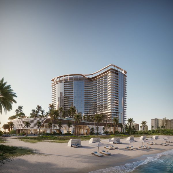 Pedestrian Beach View from Water - Pompano Beach Residences